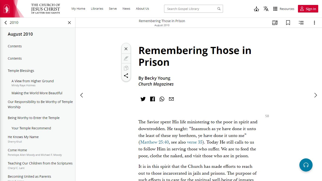 Remembering Those in Prison - The Church of Jesus Christ of Latter-day ...